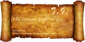 Tánczos Irén névjegykártya